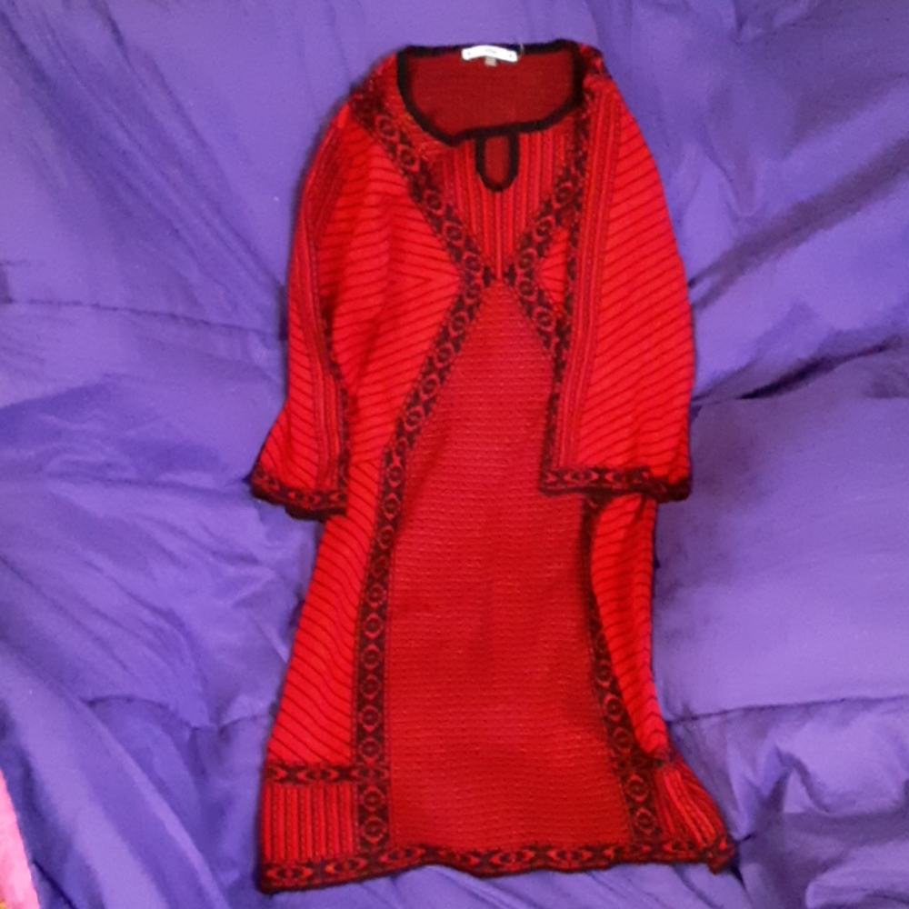 Red and black formal dress